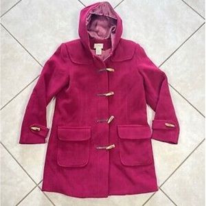 L.L bean pink wool duffle coat